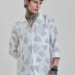 Snitch Men Opaque Printed Casual Shirt-image-99