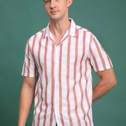 Voroxy Men Relaxed Opaque Striped Casual Shirt-image-78