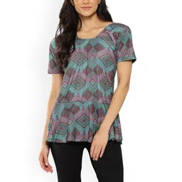 Aarika Abstract Printed Swim Suit With Goggle-50