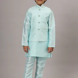 TAHVO Boys Regular Sequinned Kurta with Trousers-picture-38