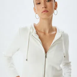 Koton Women Crop Cardigan with Zip Detail Detail-image-37