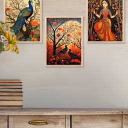 Kotart Brown & Red 3 Pieces Wooden Religious Wall Arts-picture-42