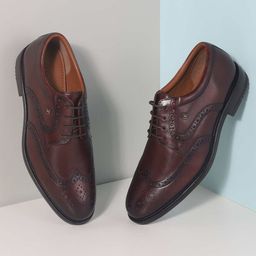 J.FONTINI Men Leather Formal Woven Design Brogues Shoes-image-84