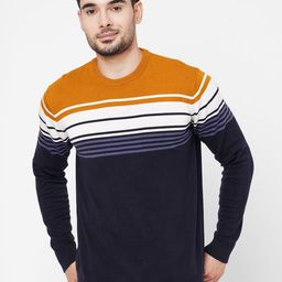 Loopers Men Striped Cotton Pullover Sweater-image-100
