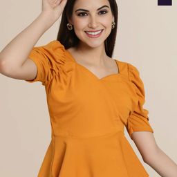 Mast & Harbour Women Pack of 2 Sweetheart Neck Empire Top-image-87