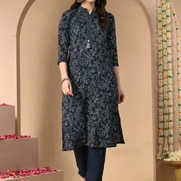 Anouk Women Bandhani Printed Regular Pure Cotton Kurta with Trousers & With Dupatta image 4