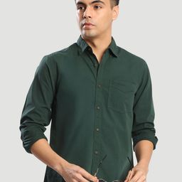 Bene Kleed Men Solid Spread Collar Cotton Casual Shirt-picture-9