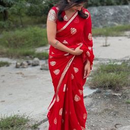 PAYAL CREATION Floral Pure Georgette Heavy Work Maheshwari Saree-picture-20