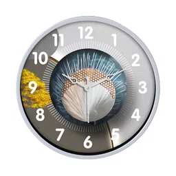 Aura Grey & Blue Printed Traditional Wall Clock-0