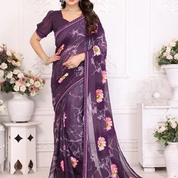 The Textile Hub Floral Printed Saree-image-70
