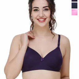 College Girl Pack Of 3 Full Coverage Lightly Padded Seamless T-shirt Bra-picture-54