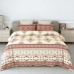 LABHAM Rangriti Cream Ethnic Motifs 180 TC Pure Cotton King Bedsheet & 2 Pillow Covers-image-73