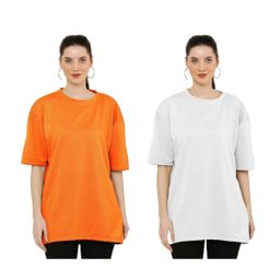 NOTWILD Women Pack Of 2 Solid Round Neck Cotton Oversized T-shirts-image-72