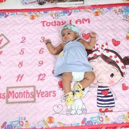NEW COMERS Pink & White Cartoon Characters Mild Winter 210 GSM Single Bed Quilt-image-30