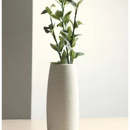 HABERE INDIA White Textured Printed Ceramic FlowerVases-image-60