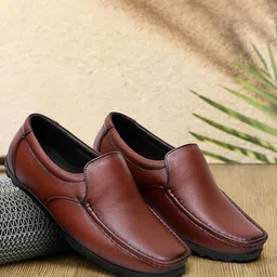 ARAMISH Men Perforations Leather Loafers-image-42