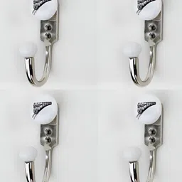 IndianShelf White & Black 4 Pieces Train Printed Ceramic Wall Hooks-picture-22