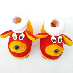 LMN CHILD CARE Unisex Kids Red & Yellow Cartoon Booties-image-11