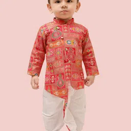 Ethniks Neu-Ron Boys Printed Regular Kurta with Dhoti Pants-image-86