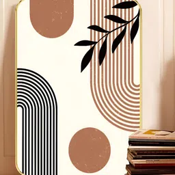 SAF White & Brown Modern Geometric Wooden Wall Art-image-92
