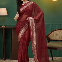 all about you Woven Design Zari Pure Georgette Banarasi Saree-image-18