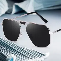 PIRASO Men Square Sunglasses with UV Protected Lens BHAI JAAN SILVER BLACK-image-51