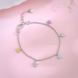 GIVA Kids 925 Silver-Plated Beautiful Stars Charm Bracelet-image-42