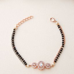 SWASHAA Women Rose Gold-Plated Wraparound Bracelet-image-80