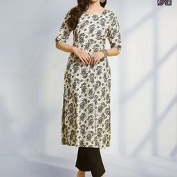 HERE&NOW Women Floral Printed Regular Kurta with Trousers-image-66