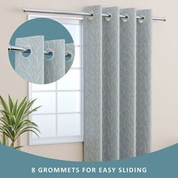 RUBOXA Grey & Gold-Toned Abstract Window Curtain image 4