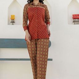 Kohsh Printed Shirt With Trousers Co-Ords-image-93