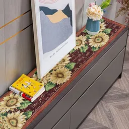 PRAKARTIK Yellow & Green Floral Printed Pure Cotton TableRunner-19