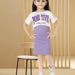 Miss & Chief Girls Alphanumeric Print Sheath Dress-image-71