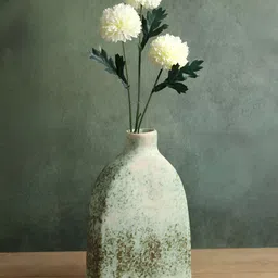 HABERE INDIA Green & White Ceramic Flower Vase-image-62