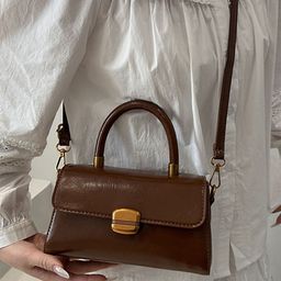 LULU & SKY PU Structured Handheld Bag With Fringed image 2