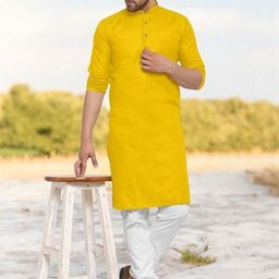 ANUJ FASHION Men Blended Straight Kurtas-picture-17