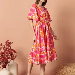 Femvy Women Floral Printed Anarkali Kurta-image-91
