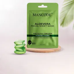 MANCODE Set Of 3 Aloevera Facial Sheet Mask-25ml Each image 3