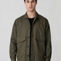 Mufti Spread Collar Cotton Tailored Jacket-picture-2