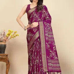 J 6 DESIGNER Floral Woven Design Zari Saree-picture-13