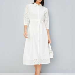 max Women Self Design Shirt Midi Dress-picture-54