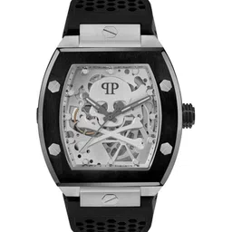 PHILIPP PLEIN The $kull Men Brass Dial & Textured Straps Analogue Watch PWBAA2023-18