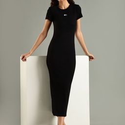 Tommy Hilfiger Round Neck Bodycon Midi Dress-picture-3