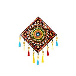 AURESSA Maroon & Yellow Embellished Wall Hanging Decor-image-98