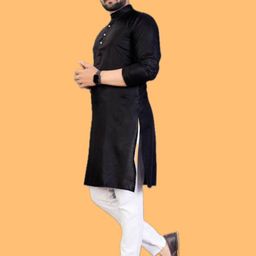 ANUJ FASHION Men Solid A-Line Kurtas-picture-1