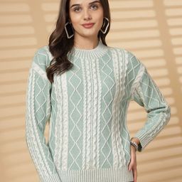 R.Code by The Roadster Life Co. Women Cable Knit Woollen Pullover-picture-6