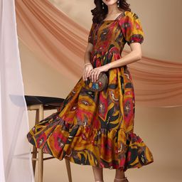 STARWORD Women Printed Fit & Flare Dress-image-84
