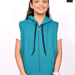 BAESD Girls Pack Of 2 Hooded Solid Fleece Casual Open Front Jackets-picture-46