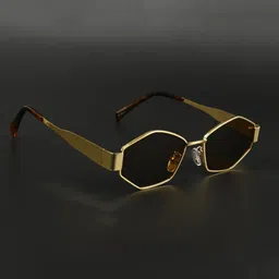 IFLASH Unisex Brown Lens & Gold-Toned Cateye Sunglasses with UV Protected Lens-picture-45