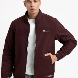 SHOWOFFFF Men Mock Collar Solid Windcheater Bomber Jacket-picture-23